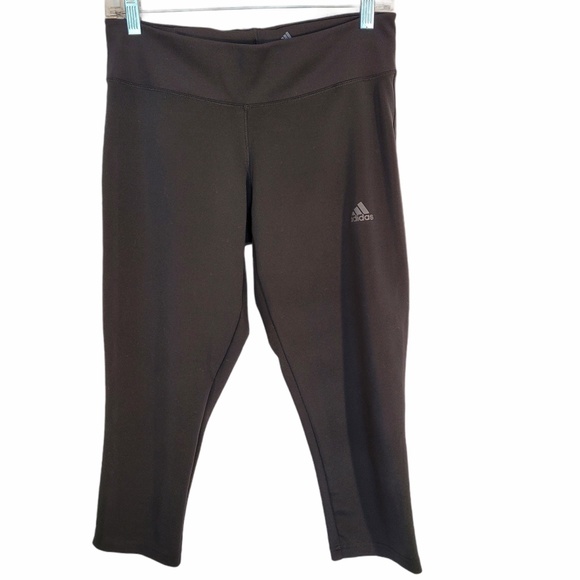 Adidas Mid Rise Black Yoga Capri Climalite Legging Size M - Picture 1 of 6